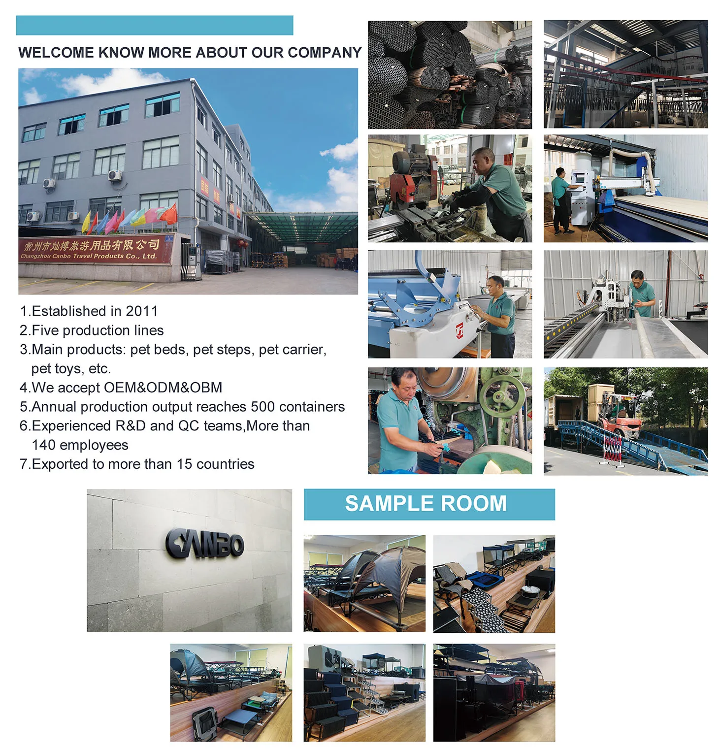 CANBO Adjustable Pet Dog Car Ramp for Large Dog Outdoor Foldable Dog Ladder Aluminum