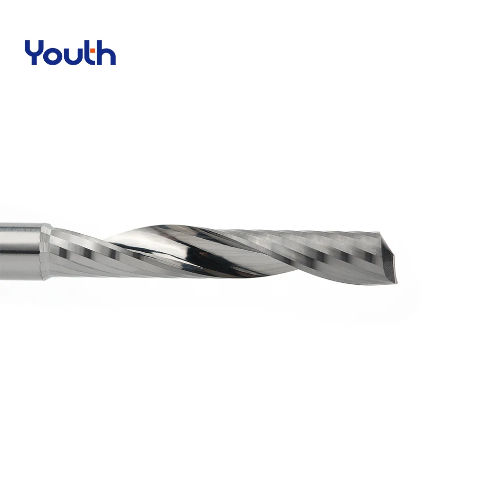 Youth single flute spiral end mill 3.175 shank spiral aluminum mill CNC 3D engraving carving bit for woodworking Fresa