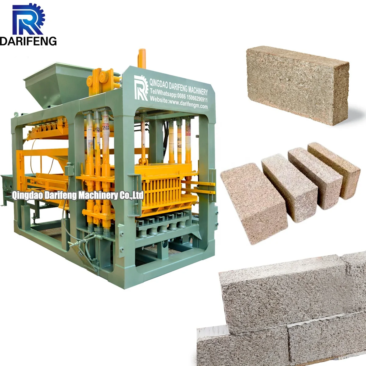 QT6-15 600x200x200mm Hempcrete brick building automatic hemp block making machine