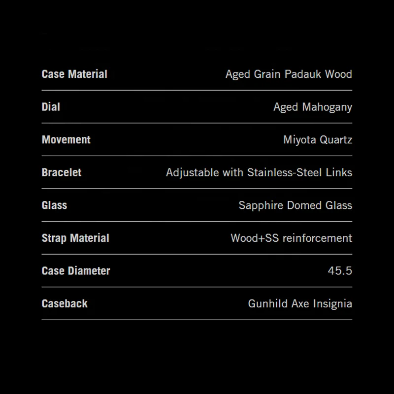 Norse Runes Helm of Awe Superior Japan Movt Quartz Watches Viking Wooden Watch