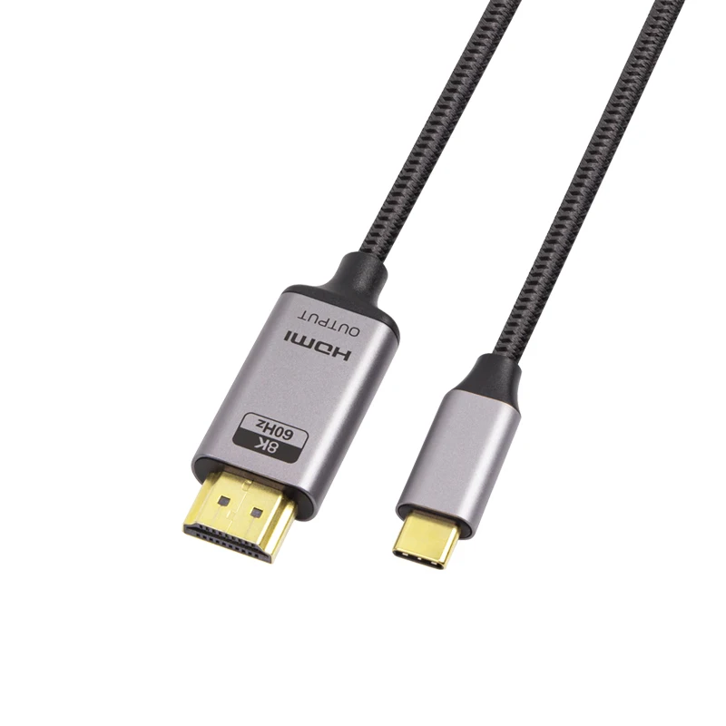 Wholesale USB-C to HDMI 8K 60Hz adapter cable male to male 48Gbps 8K USB Type C to 8K HDMI cable converter for mac mobile phone