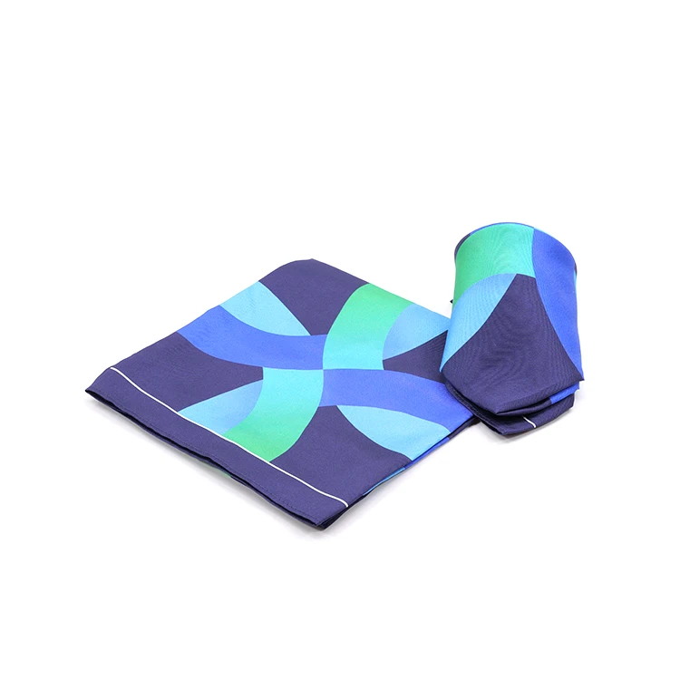 Custom Polyester Cotton Fabric Bandana 55*55cm Custom Logo Fans Kerchief Scarf Printed Blue Square Bandannas For Promotion