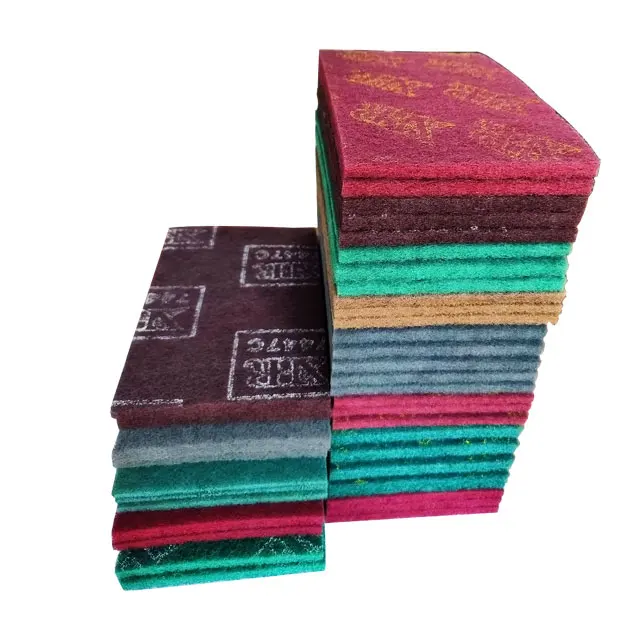 Non Woven Abrasive Hand Pad TAN 7440 7447 Nylon for Polishing 6x9inch150x230mm GREEN 7447C Free Machine to Pack Abrasive Pad