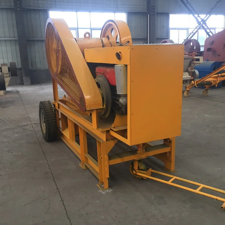 Small Portable Rock Crushers Primary Mobile Jaw Crusher With Two Plates