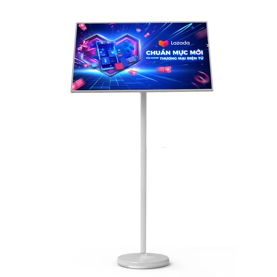 Smart rotate screen 27 inch 32inch incell touch display IPS movable android 12 stand by me tv advertising screen digital signage