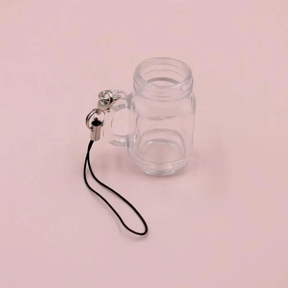 Mini Custom Mason Jar Snow Globe Keychain Diy Cups Empty Liquid Glitter Filled Keychain