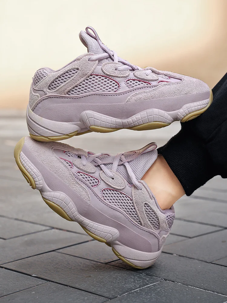 2023  mesh walking shoes plus size orange dad shoes retro casual sneakers