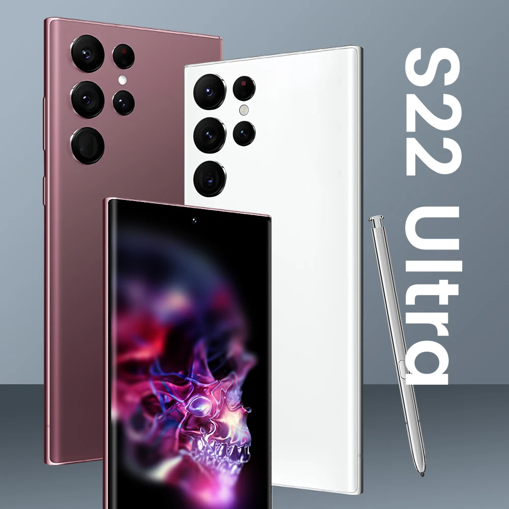 Large Battery Hot Sell 4G/5G Customized Mobile Phone S22Ultra Android12 Gaming Smartphone Cellphone 7.3inch 16GB+1TB Smartphone