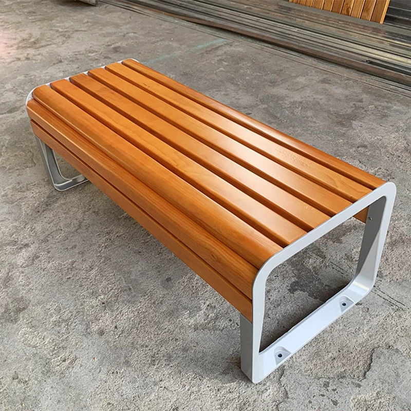 Manufacturer direct sale customizable solid woo commercial restaurant outdoor bench wooden aluminum garden bench