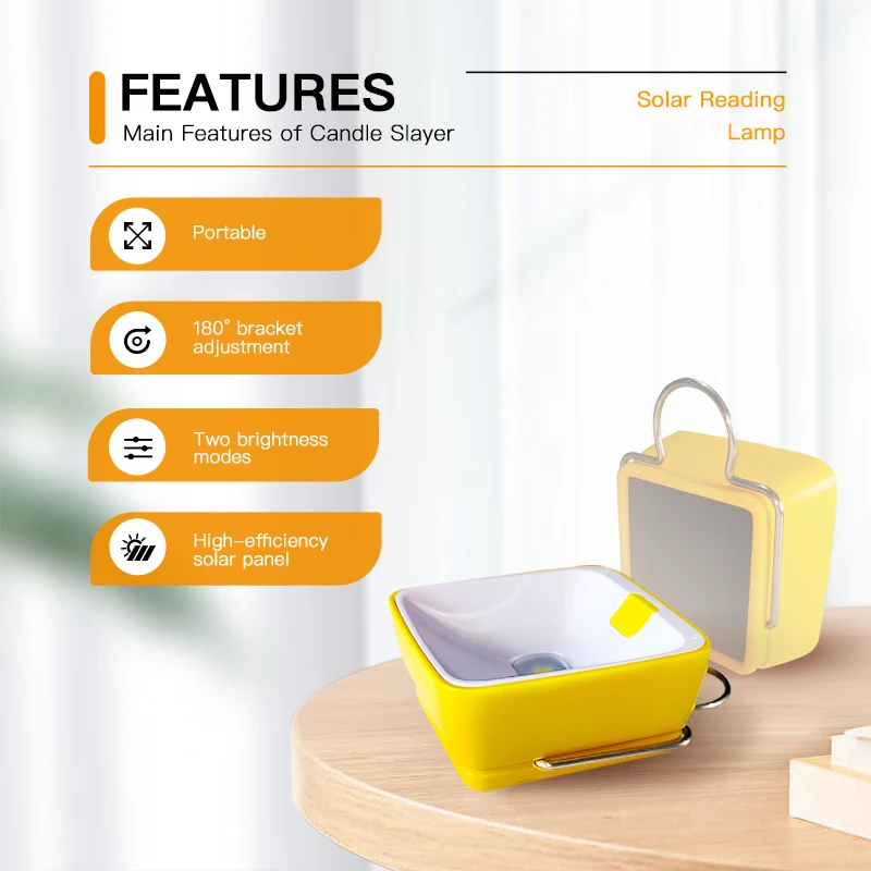 2 level orange square led reading light