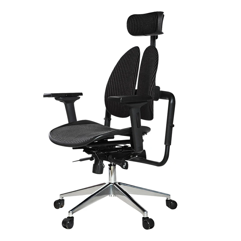 Ergonomic Adjustable Office Chair Lumbar Support High Back with Breathable Mesh Mesh Seat Cushion Adjustable Head  Reclines
