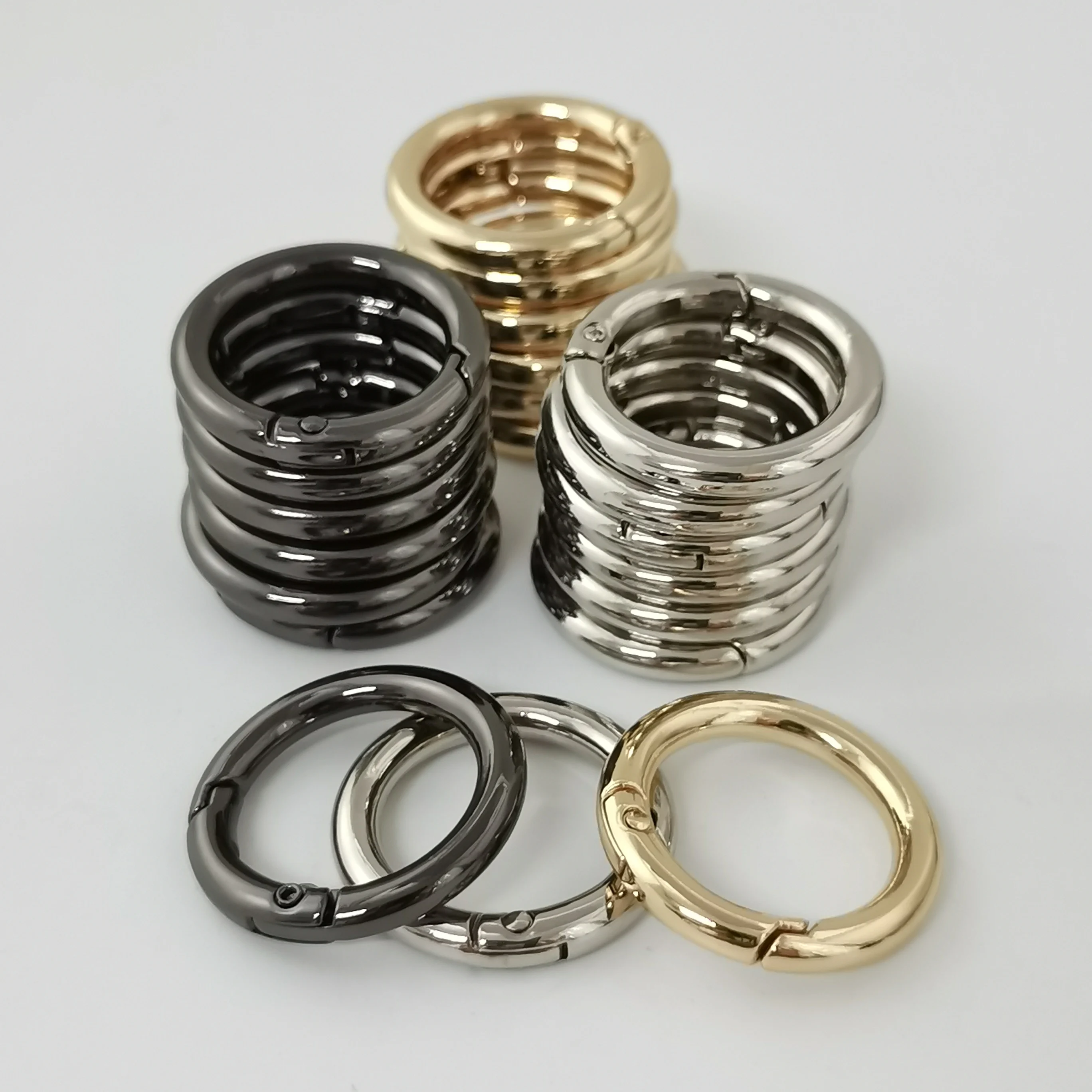 DIY jewelry round ring hook bag round opening spring ring metal key hook