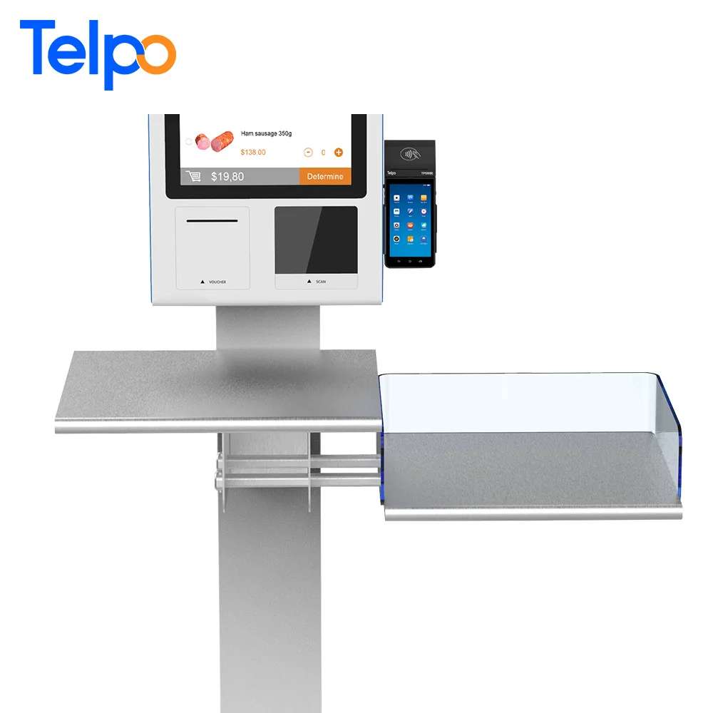 
Top smart payment solution partner Telpo face recognition self service cash register payment kiosk 