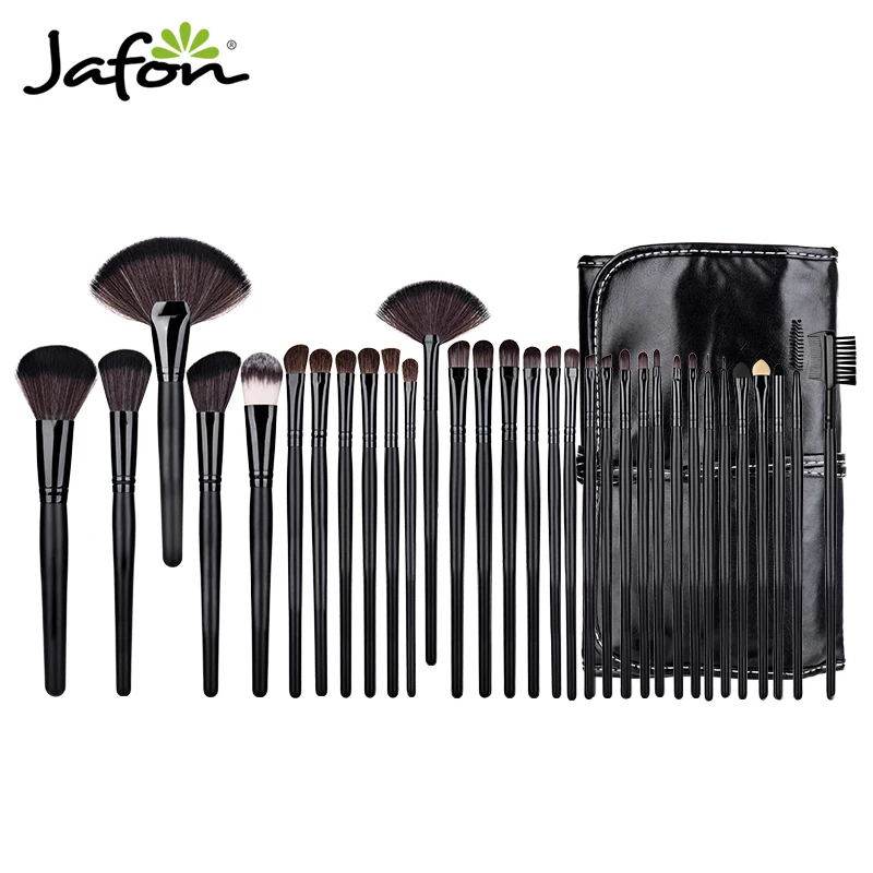 32pcs Good Quality Wooden Handle Makeup Brush Roll Types Of Makeup Brushes