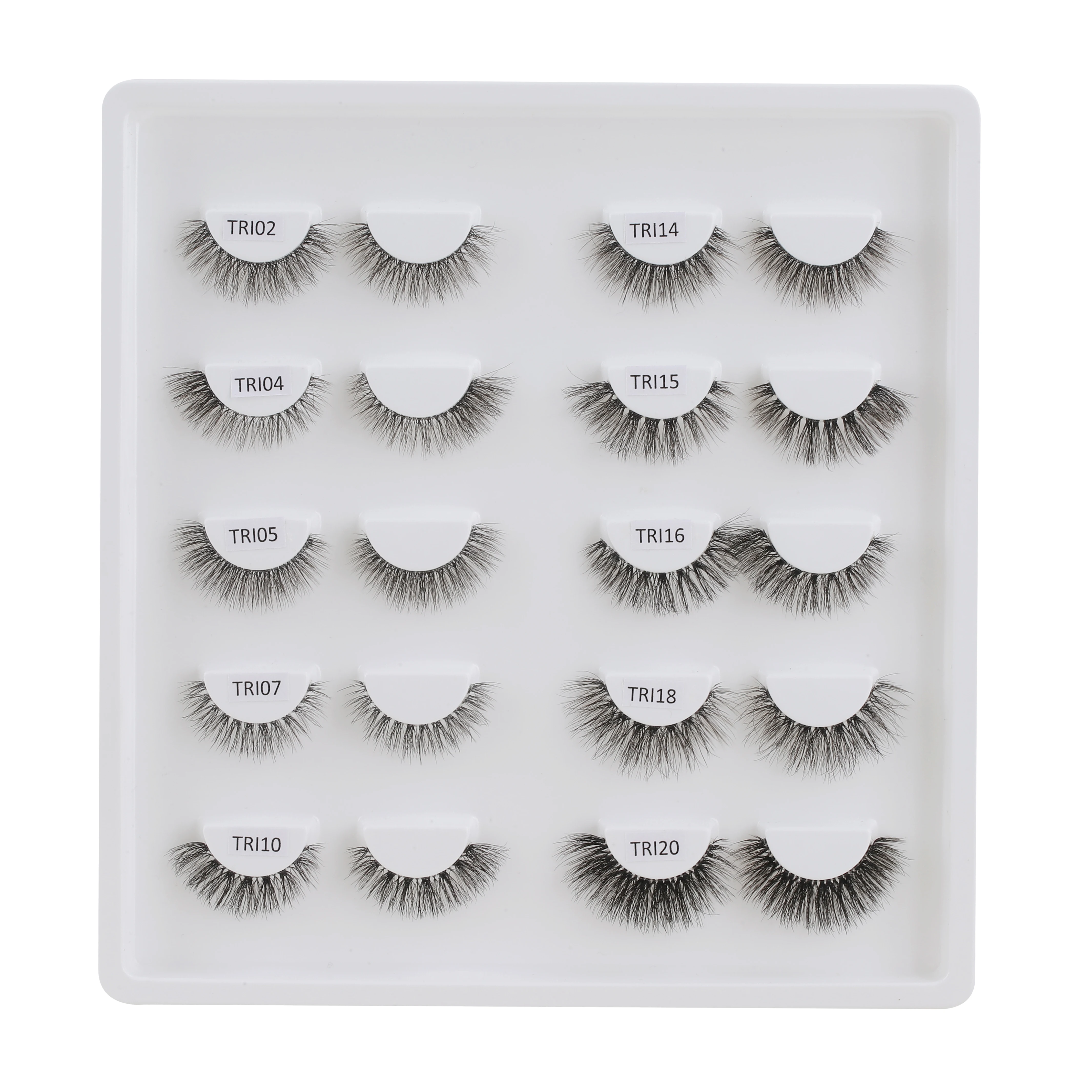 Lashes Wholesale Triangle fiber false eyelashes Natural Long Human Hair effect Faux Mink Eyelashes