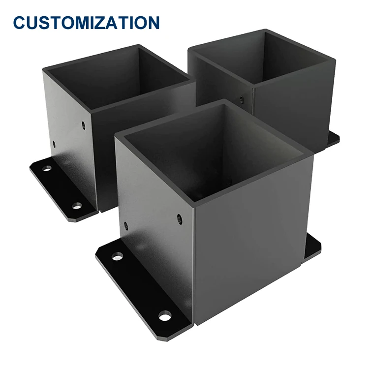 Post Bracket Heavy Duty Metal Post Anchor Powder Coated Wood Fence Post Anchor Base for Support Deck Base Plate