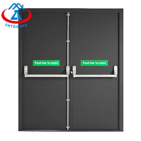 ZHTDOORS Заводские GB стандарт 90 защитные стальные двери входные наружные черные металлические противопожарные