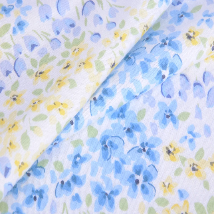 40s Modal Cotton Fabric 60% Cotton 40% Modal printed Jersey Fabric