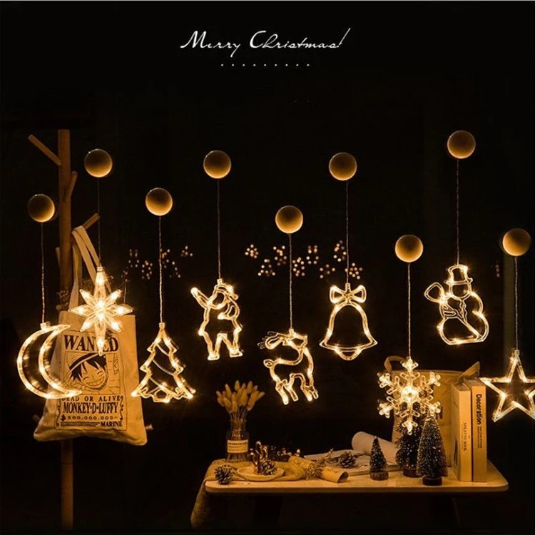 led suction cup lights Christmas decorative lights Festive atmosphere window decoration hanging lights