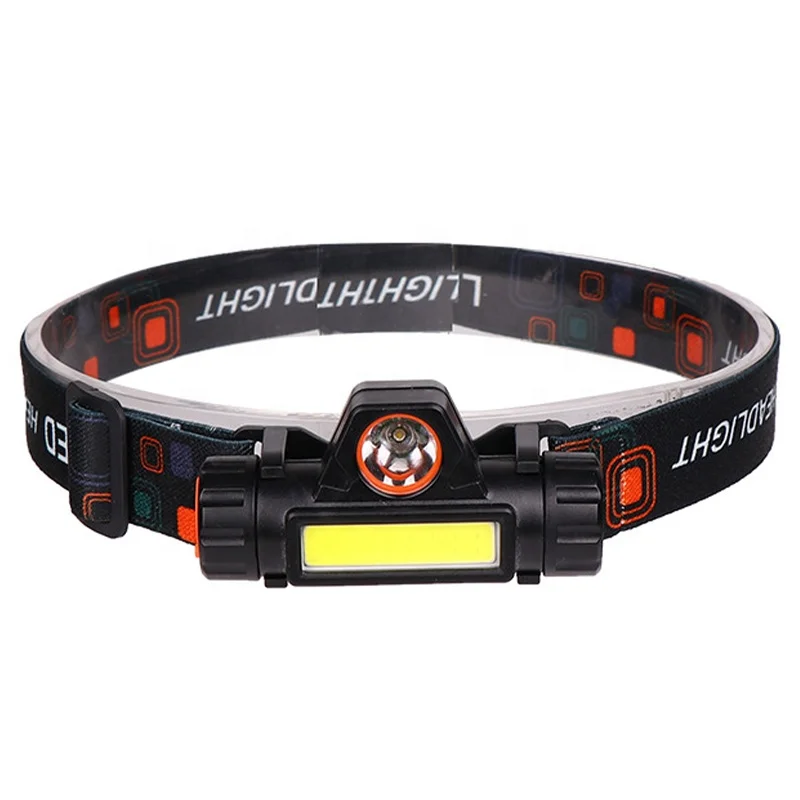 
mini xpe headlamp built-in battery led usb charging cob head lamp torch light stepless dimming headlight flashlight 