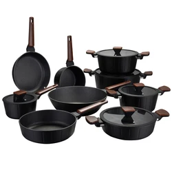 9 Pcs pots and pans kitchen aluminum non stick pots cooking saucepan cookware sets