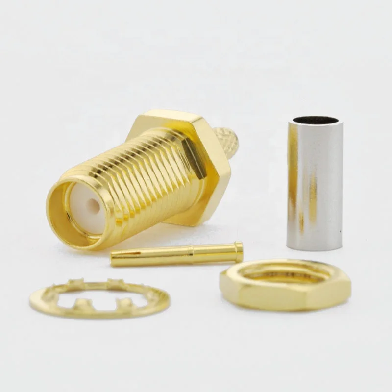 SMA Female Bulkhead Crimp LMR100 RG174 RG316 RG188 Cable, SMA rf connector, SMA female crimp LMR100 RG174 RG316 RG188