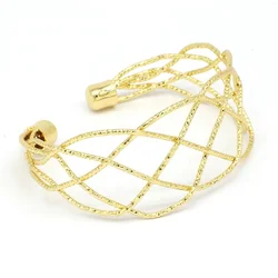 Wholesale price amazing big adjustable Mesh Bangle bracelet gold plated Bangle for women