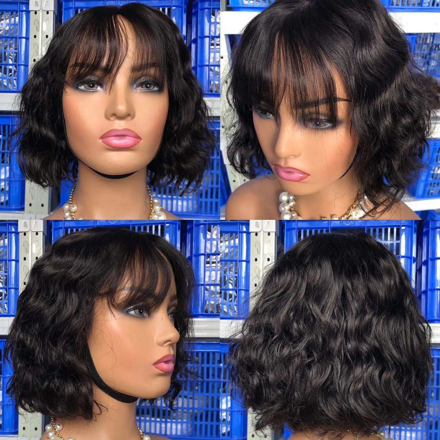 Wholesale High quality 12A grade CLEMENTINE long bob wigs peruvian bob wigs peruvian curly  bob wigs