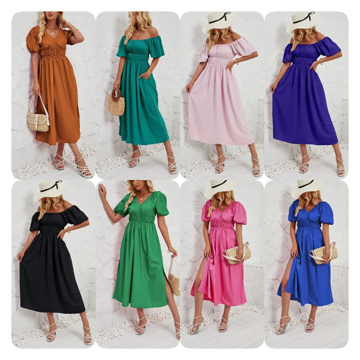 2024 Amazon cross-border foreign trade Europe station summer hot new dress female wholesale clearance sale