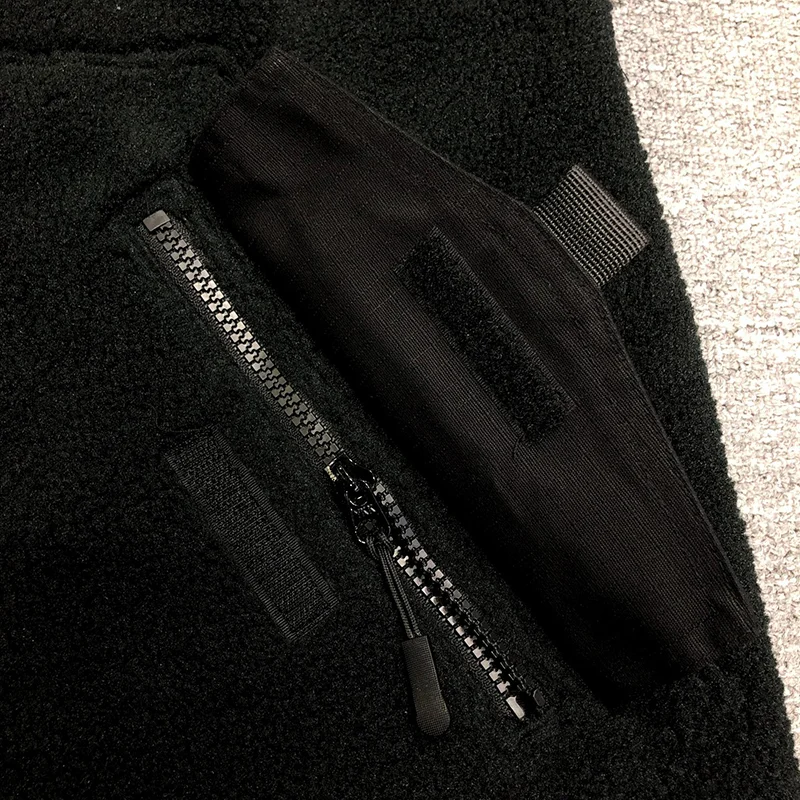 QYOURECLO Factory Wholesale Men Thick Polar Fleece Hoodie Custom Logo Winter No Drawstring Plain Ninja Sherpa Hoodie