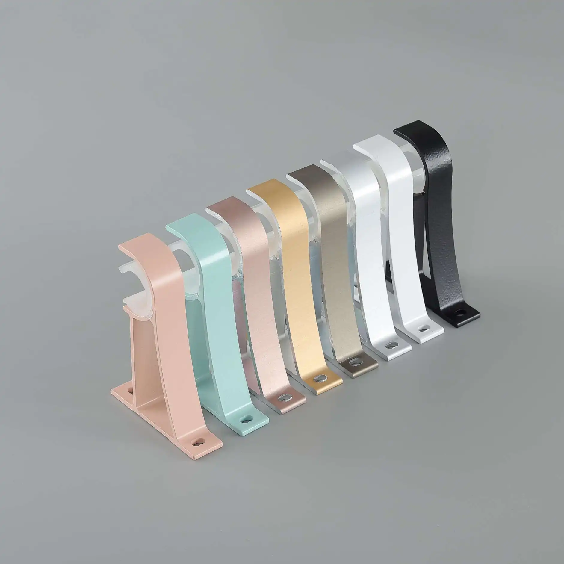 Thickened aluminum alloy base double support Roman rod bracket