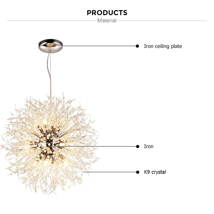 Newest Philippines Dandelion Chandelier Pendant Lamp For Hallway