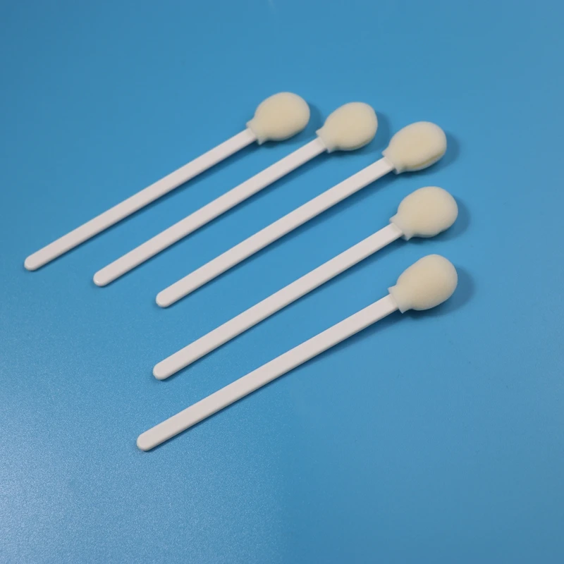 Disposable White PP Stick Big Round Head Sponge Stick Medical Foam Swab Applicator