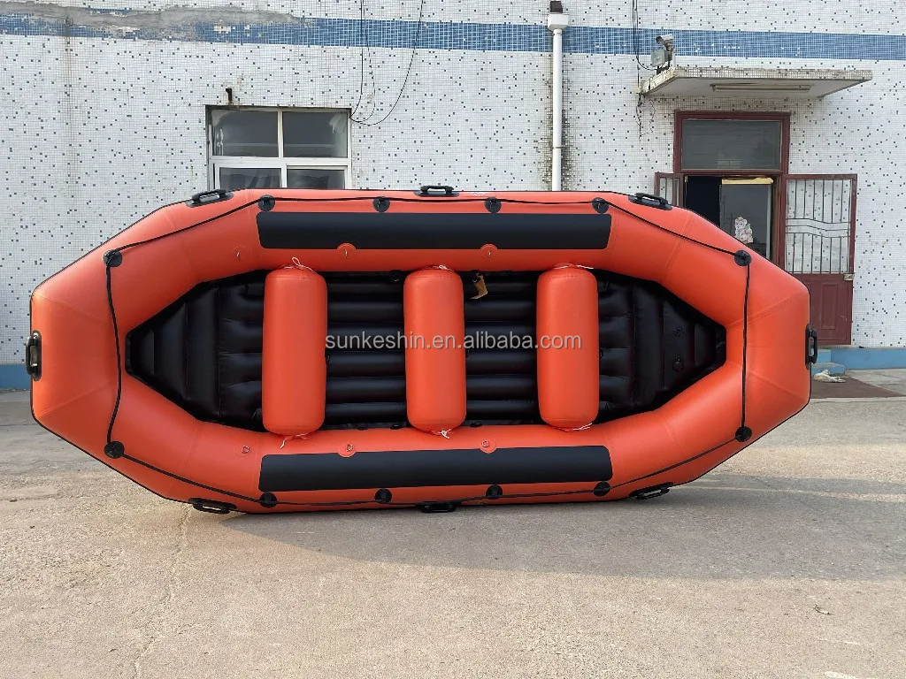Sunkeshin Heavy Duty Inflatable Boat with Aluminum Floor and Seat Bag 10 person Paddle Boat