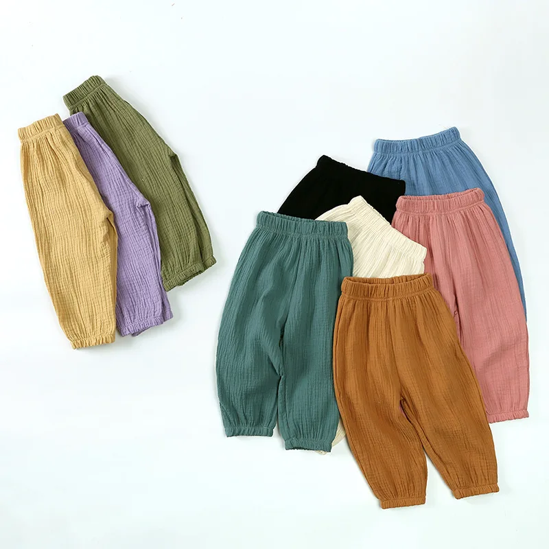 Wholesale Elastic Basic Harem Long Pants Bloomers Casual Joggers Cotton Linen Children harem yoga pants