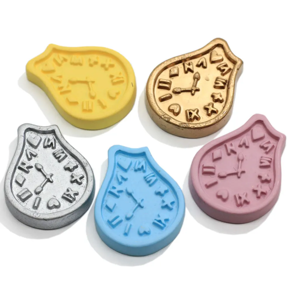 
Colorful Kawaii Clock Resin Flatback Cabochon Miniature Figures Craft DIY Home Decoration Accessories 