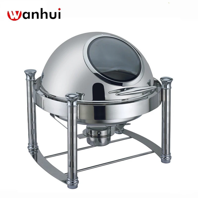 Best price Stainless Steel Round roll Top buffet food chafing dish warmer for sale