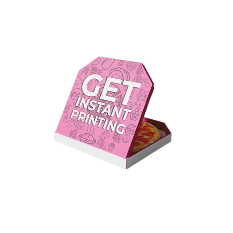 Wholesale 14 Inch  Pizza Boxes With Logo  Corrugated  Burger Packaging Custom Printed  Kraft Paper