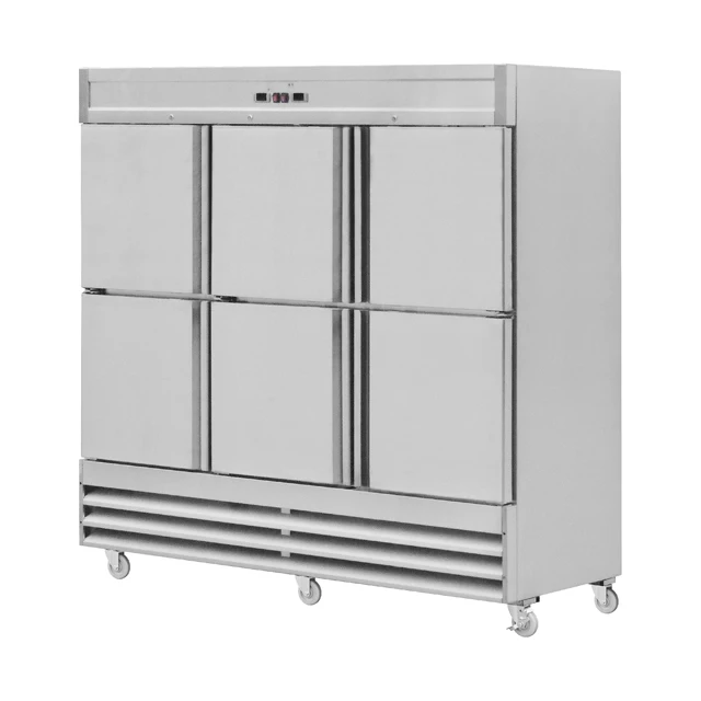 CE Certification Industrial Excellent Stainless Steel French Doors Dual Temp Top Refrigerator Bottom Freezer with 4 Doors for US