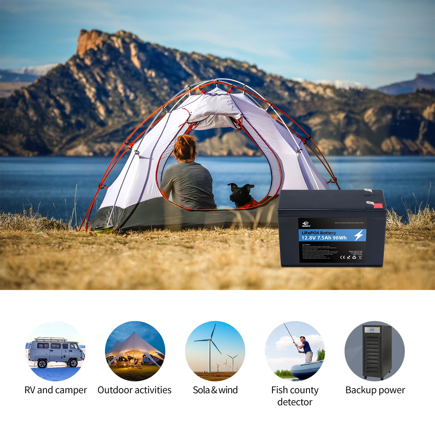 Rechargeable Deep Cycle 12.8V 8Ah Lithium Ion Home Energy Storage Battery Pack 12V Lifepo4 With Bms