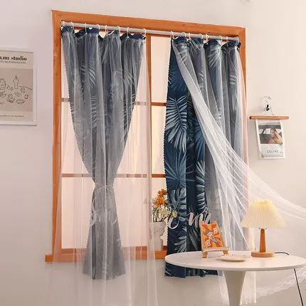 Easy mounting of hanging Curtains living room drape home Girl bedroom for windows sheer Lace curtain Opaque tapestry