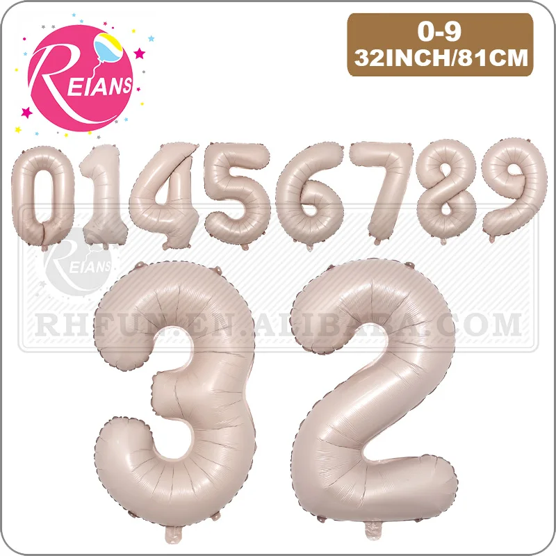 32 inch Matt Light Pink number balloons Foil Balloon Birthday Balloon Party Baloon 0 1 2 3 4 5 6 7 8 9 globos Balls decoration