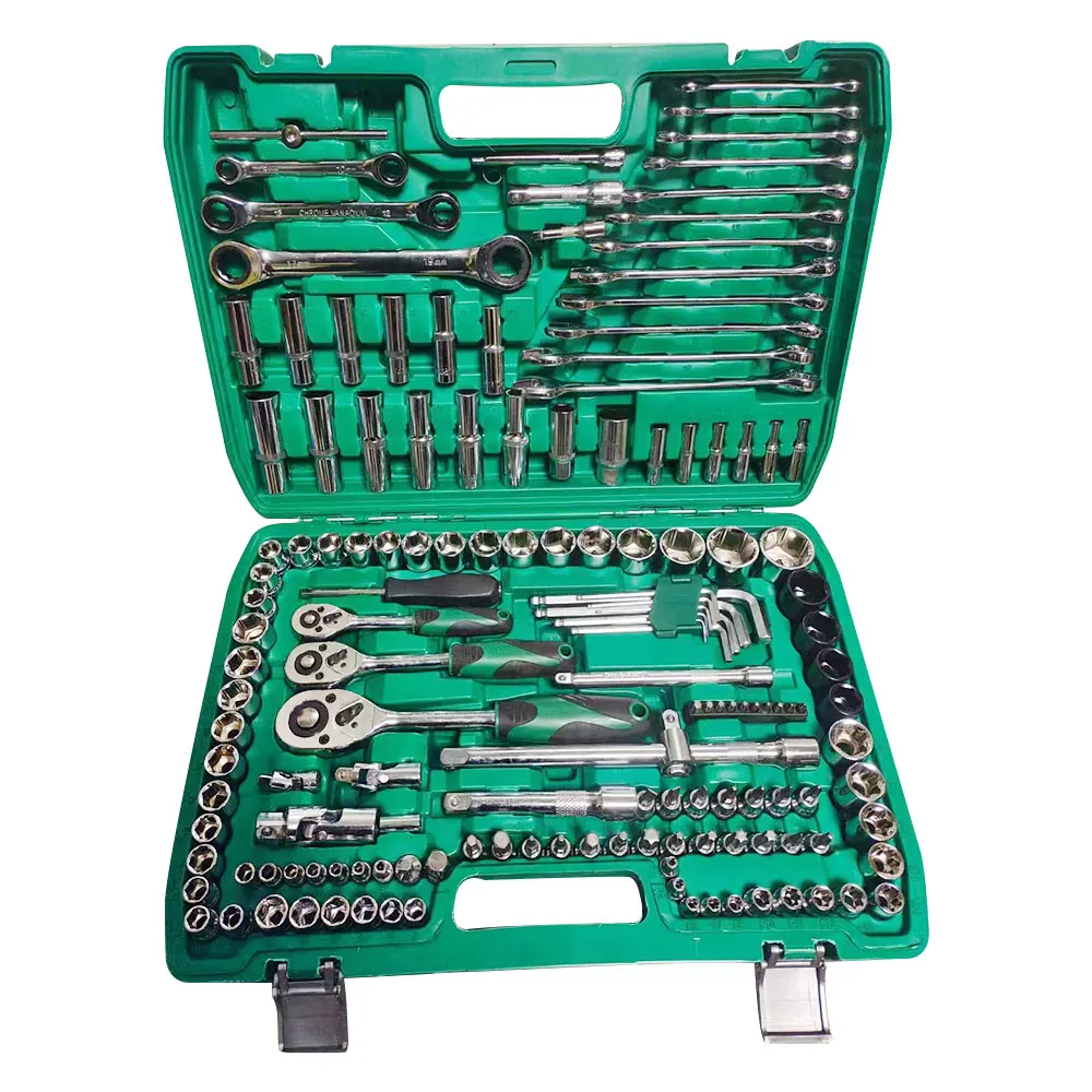 46 Pieces 1/4 Inch Industrial Grade Socket Ratchet Wrench Set with Socket Set Metric and Extension Bar