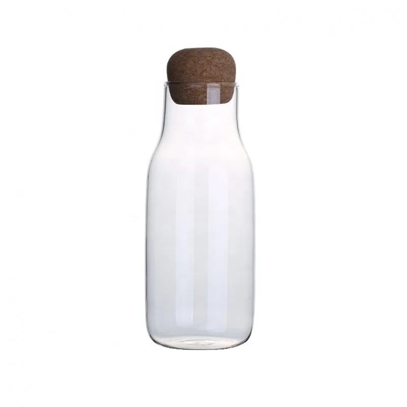 Kitchen Use High Borosilicate 150ml-1200ml  Milk Coffee Beans Storage Bottles with Ball-Shaped Cork In Bulk