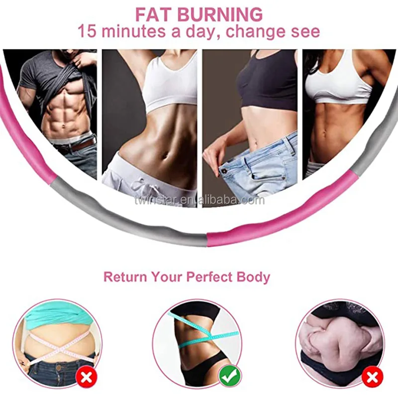 8 Section Smooth Surface Custom Logo Hoola Ring Weighted Hoola Hoop for Exercise