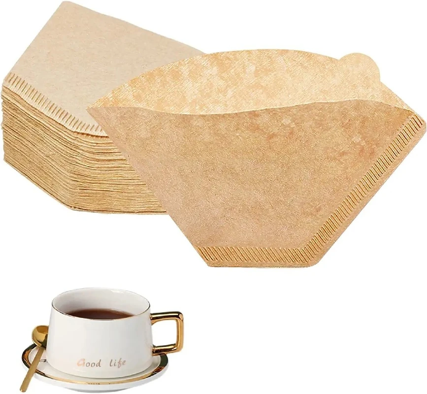 Cone Shaped Filter Disposable Coffee Filter Paper #4 100pc One Bag 12.5x16.5 Cm Size Food Virgin Wood Pulp White Brown 50g