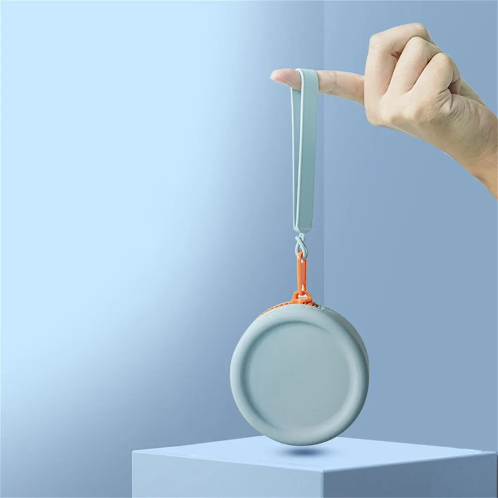 Cheap Silicone Coin Purse Keychain Bag Keyring Ornament Simple Data Cable Organizing Bag Wallet Mini Headset Bag Storage Box