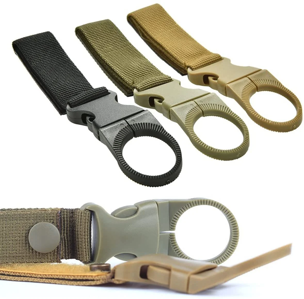 Hot Sale Military Nylon Clips Outdoor EDC Tactical Keychain Molle Webbing Backpack Clip Carabiner Buckle Hook