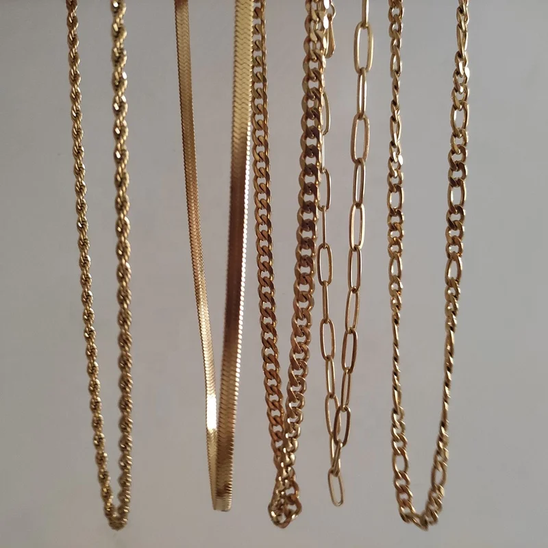 Trending Necklace Collection 18K Gold Plated Chain Necklace For Women Stainless Steel Jewelry