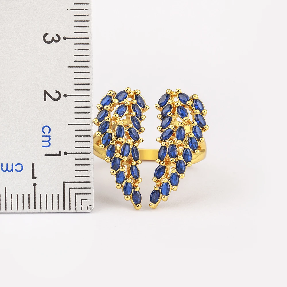 QIKU Creative Design Split Heart Shape Women Ring Opening Adjustable Copper Zircon Luxury Jewelry Unusual Accessories Girl Gift